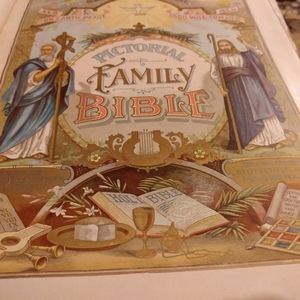 1800s pictorial Family Bible. 150 years old!